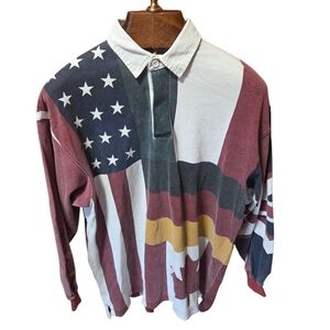 Vintage Britches World Flag Rugby Shirt Size Medium